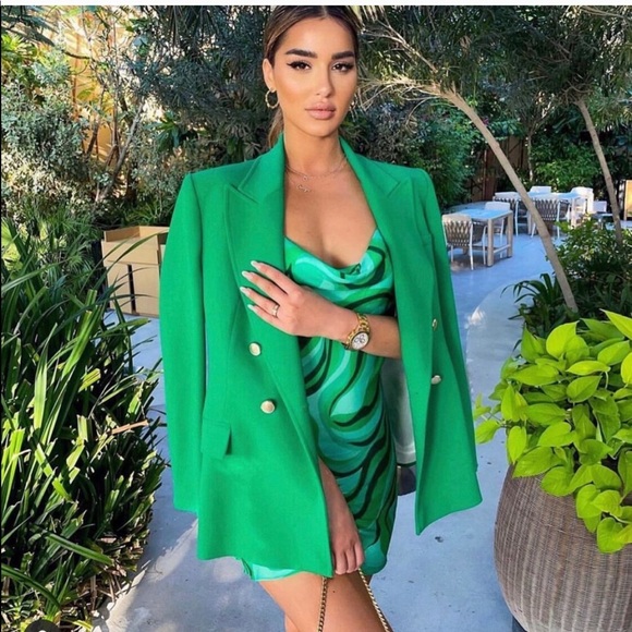 Zara Jackets & Blazers - Zara Tailored Double Breasted Green Blazer
